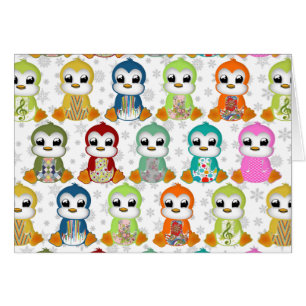 Belles fleurs de pingouins colorés