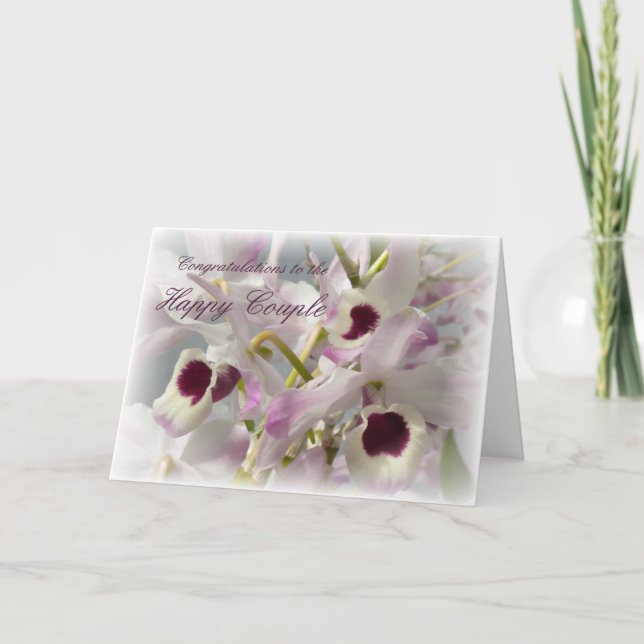 Belles fleurs d'orchidées épousant la carte de (Devant)