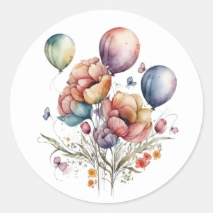Belles Fleurs et Ballons Autocollants
