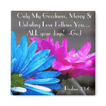 Belles fleurs et verset Bible Psaume Magnet