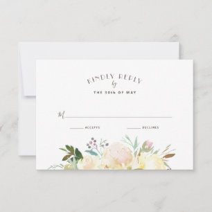 Belles fleurs Mariage aquarelle RSVP
