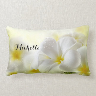 Belles fleurs Plumeria Coussin Lumbar personnalisé