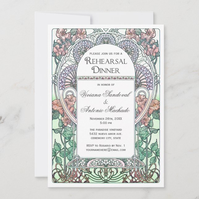 Belles invitations de dîner de répétition de (Devant)