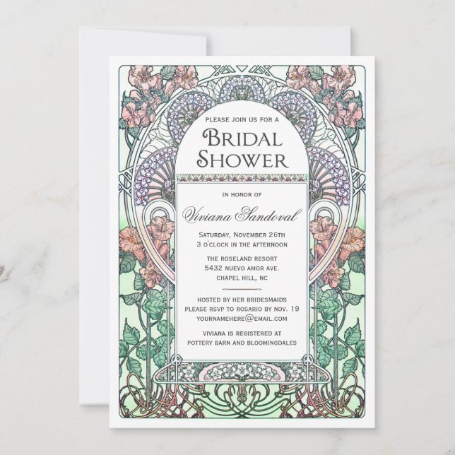 Belles invitations de Fête de la mariée de Nouveau (Devant)