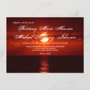 Belles invitations oranges rouges de mariage de