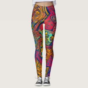 Belles Leggings abstraits traditionnels