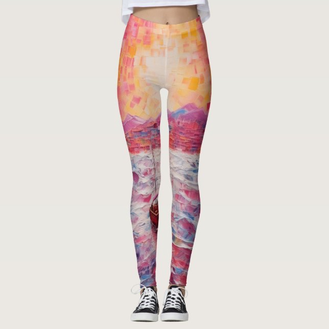 Belles Leggings abstraits traditionnels (Devant)