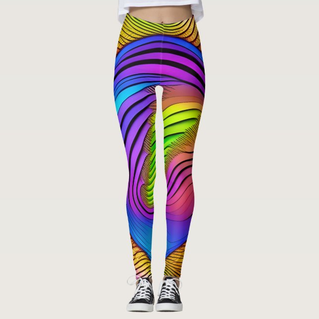 Belles Leggings d'Art Abstrait (Devant)