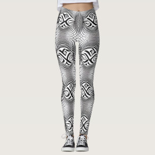Belles Leggings d'Art Abstrait Traditionnel