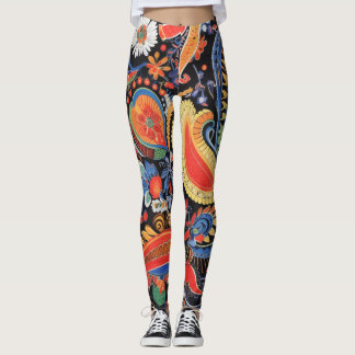 Belles Leggings d'Art Abstrait Traditionnel