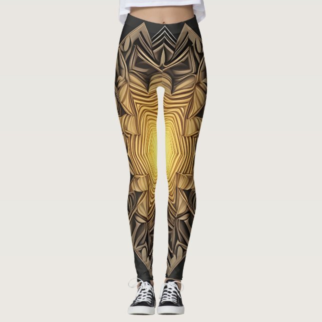 Belles Leggings d'Art Abstrait Traditionnel (Devant)