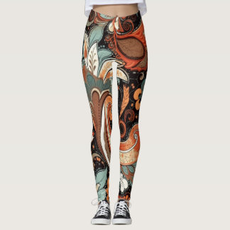 Belles Leggings d'Art Abstrait Traditionnel