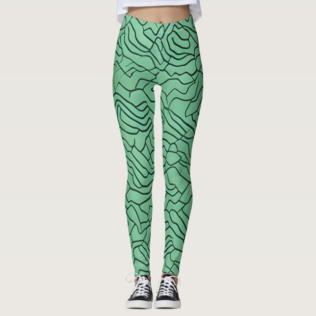 Belles Leggings d'Art Abstrait Traditionnel (Devant)