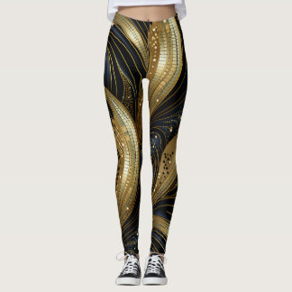Belles Leggings d'Art Abstrait Traditionnel