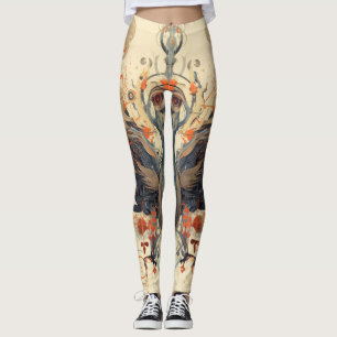 Belles Leggings d'Art Abstrait Traditionnel
