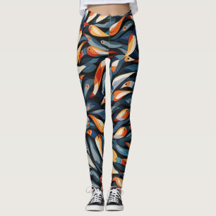 Belles Leggings d'Art Abstrait Traditionnel