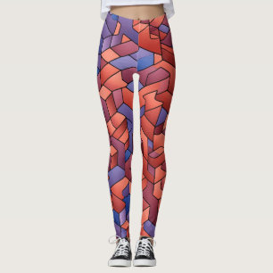 Belles Leggings d'Art Abstrait Traditionnel