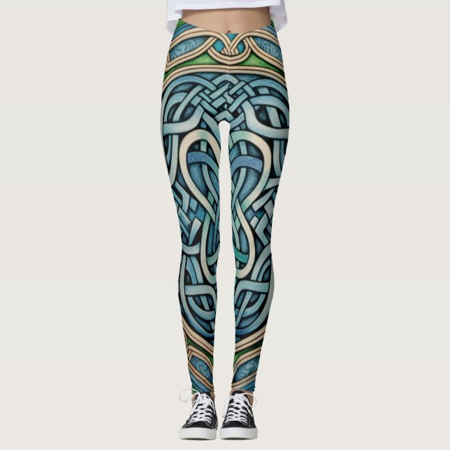 Belles Leggings d'Art Abstrait Traditionnel (Devant)