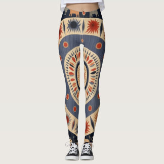 Belles Leggings d'Art Abstrait Traditionnel