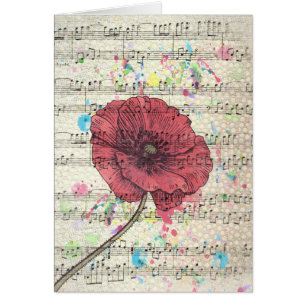 Belles notes de musique de fleur de pavot