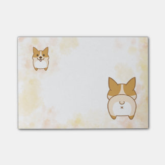 Belles notes de post-it de bout de corgi