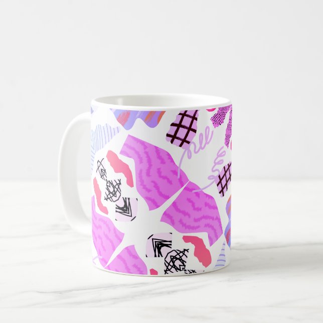 Belles nuances de mauve Mug Abstrait (Devant gauche)