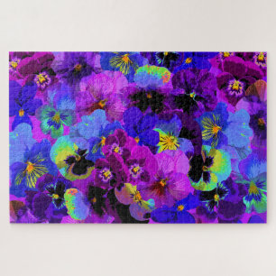 Belles Pansies Puzzle Violet Fleurs