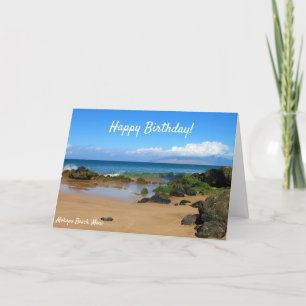 Belles rochers sur une carte de voeux Maui Beach