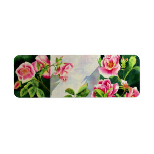 Belles roses roses roses, roses rouges, aquarelle 