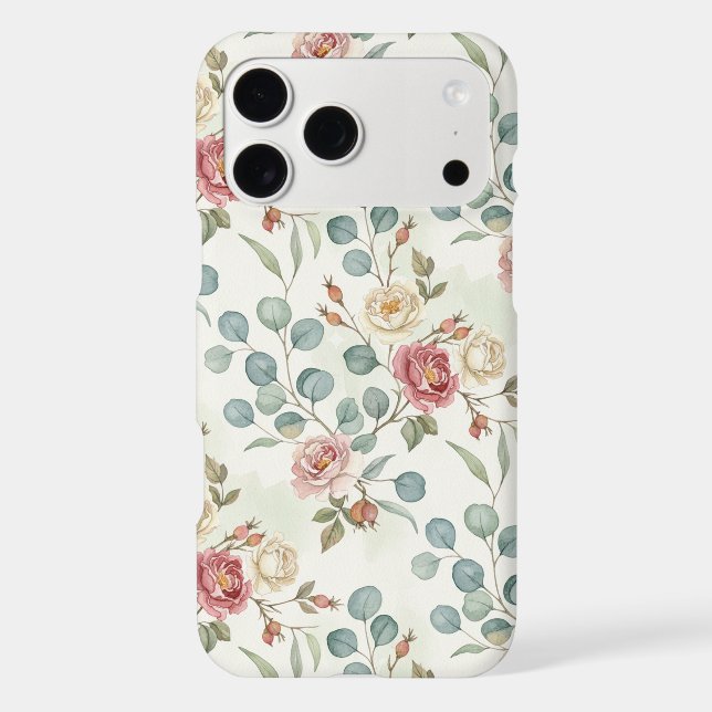 belles roses sauvages et feuilles d'eucalyptus  (Verso)