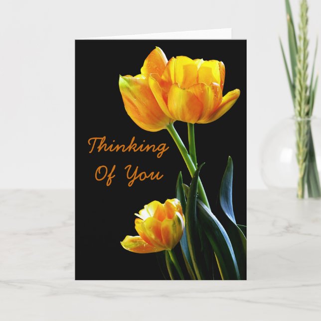 Belles Tulipes Penser À Vous Carte De Voeux (Devant)