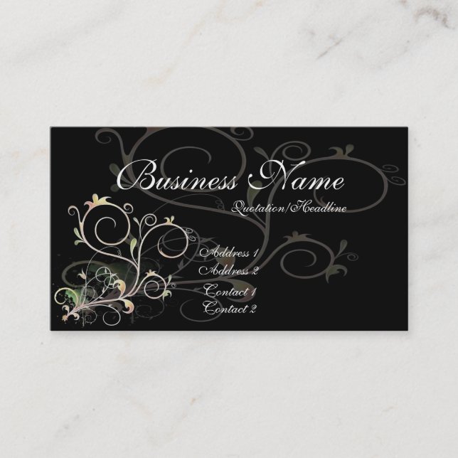 Belles vignes D1 - cartes de visite de Scrollwork (Devant)