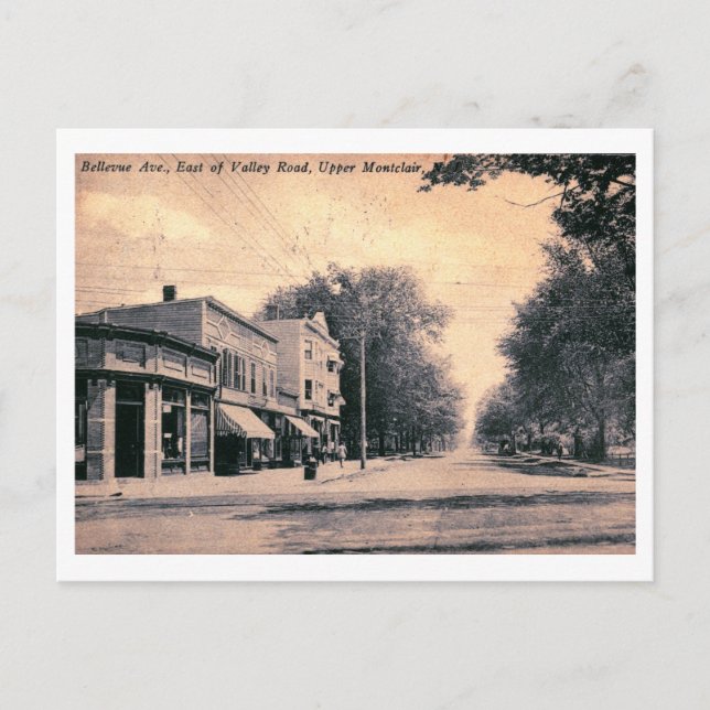 Bellevue Ave. & Valley Rd., Montclair NJ Vintage Postcard (Front)