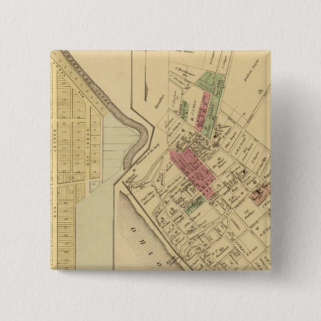Bellevue Borough 2 Inch Square Button (Front)