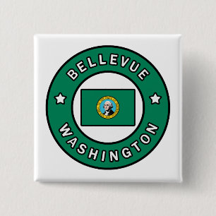 Bellevue Washington 2 Inch Square Button