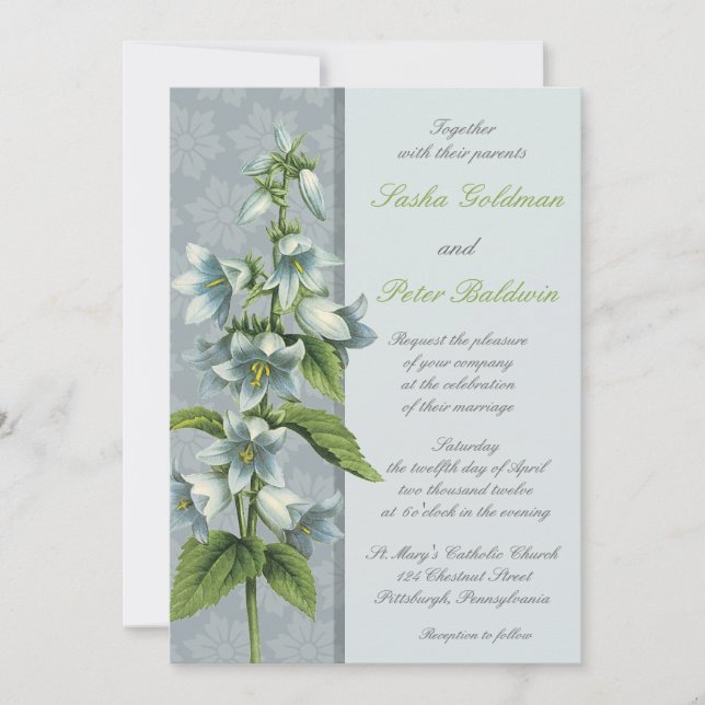 Bellflower Floral Wedding Invitation (Front)