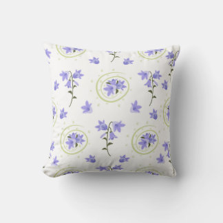 Bellflower seamless pattern throw pillow
