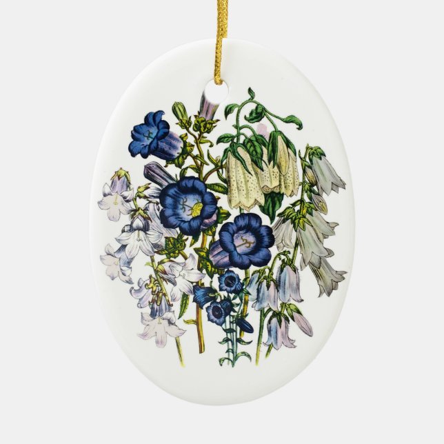 Bellflowers Ceramic Ornament (Front)