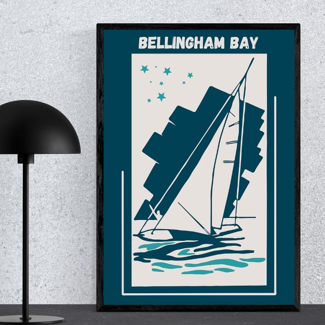 Bellingham Bay in Washington - Vintage Sailing Poster (Creator Uploaded)