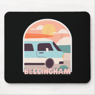 Bellingham Beach Retro Pastel Colors Sun And Surfi Mouse Pad