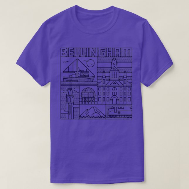 Bellingham Washington Landmarks T-Shirt (Design Front)