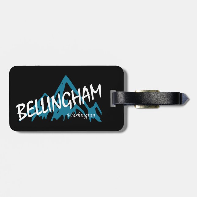 Bellingham Washington Mountains Luggage Tag (Back Horizontal)