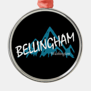Bellingham Washington Mountains Metal Ornament