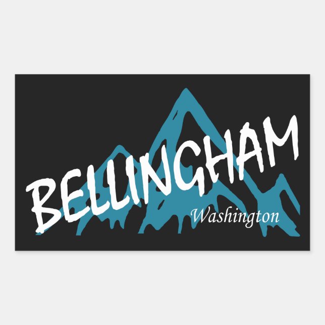 Bellingham Washington Mountains Sticker (Front)