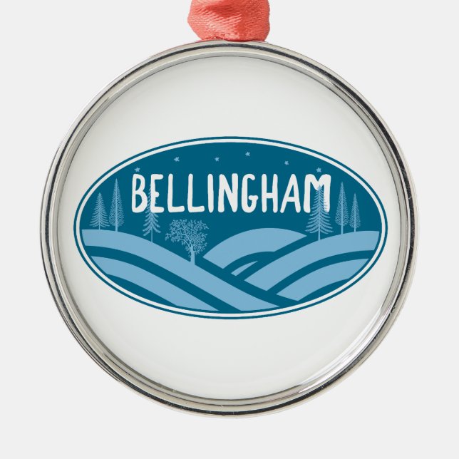 Bellingham Washington Outdoors Metal Ornament (Front)