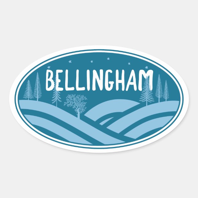 Bellingham Washington Outdoors Oval Sticker (Front)