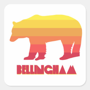 Bellingham Washington Rainbow Bear Square Sticker