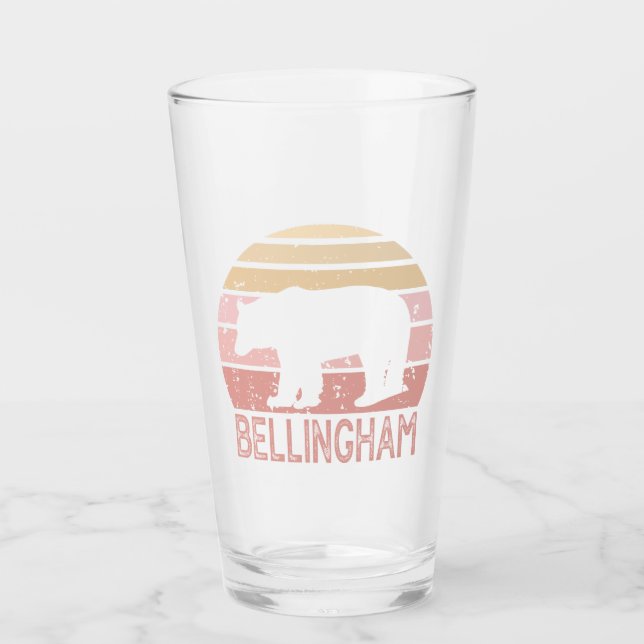 Bellingham Washington Retro Bear Glass (Front)