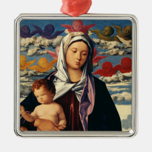 Bellini’s Virgin and Child High-Fidelity Fine Art Metal Ornament