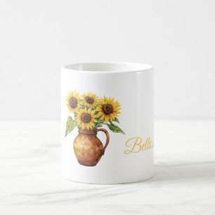 Bellissima (beautiful) Sunflowers in Vase Coffee Mug